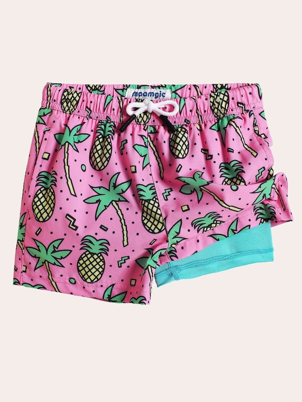 Maamgic 10/12 Boys BeachBlissII Kids Pineapple Swim Trunks Beach Resortwear